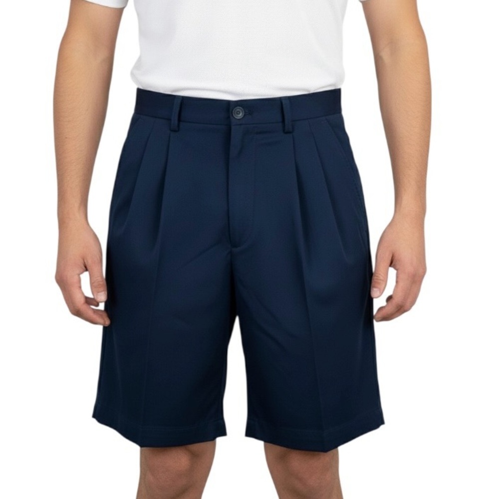 Eddie Bauer Pleat Front Shorts Black 33” Summer Golf Casual Uniform